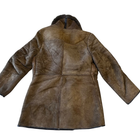 Vintage 70’s Brown Sheepskin Shearling Women’s Size 16 Coat Made in England - Picture 10 of 10
